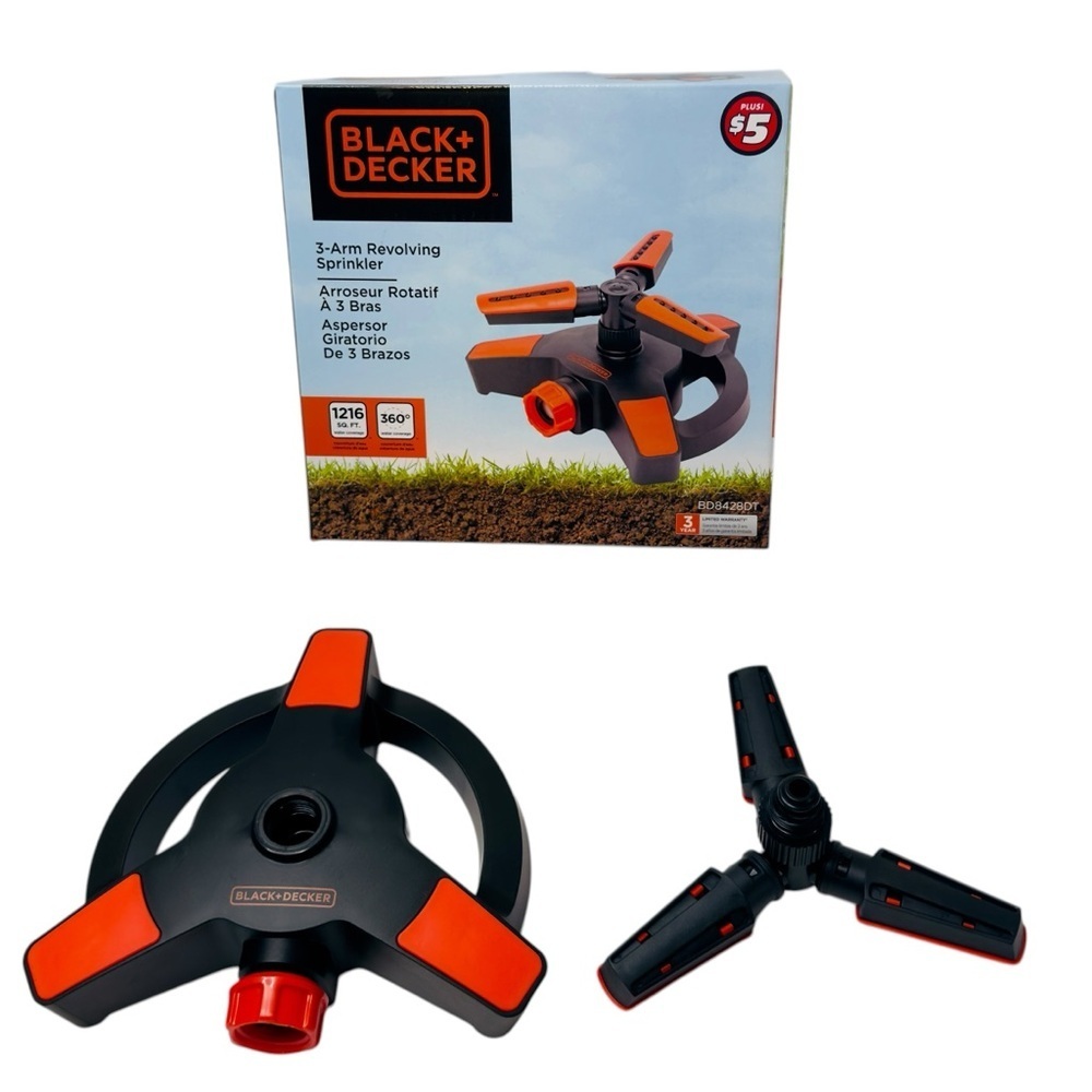 Black + Decker 3 Arm Revolving Sprinkler